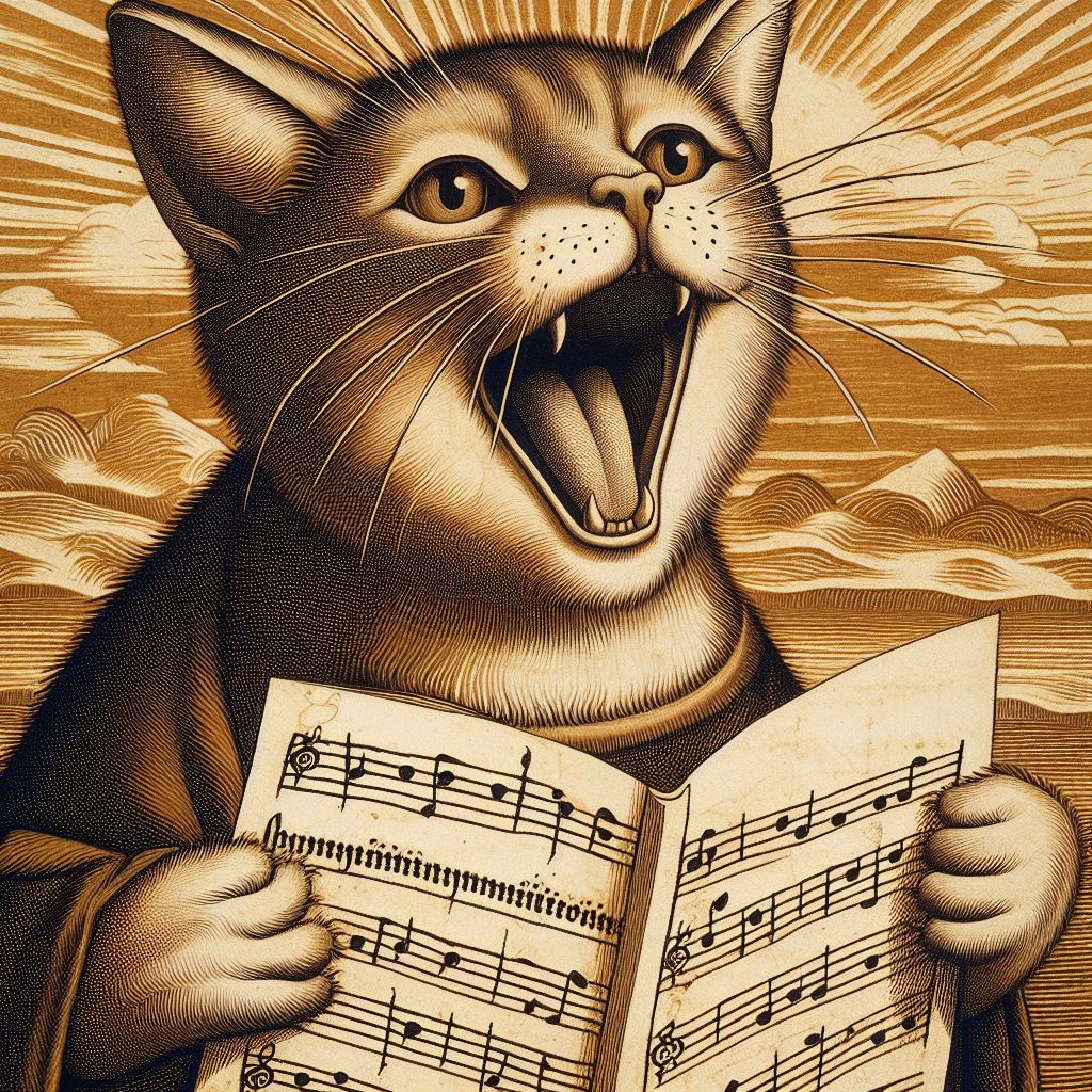 Cat Singing from Partbook